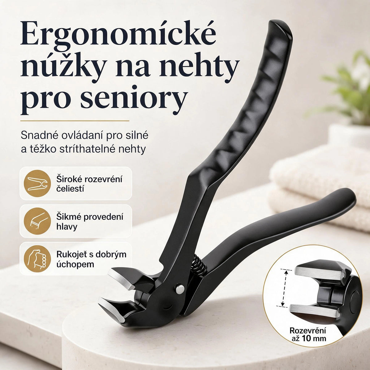 Ergonomické kleštičky na nehty pro seniory – Snadné a přesné stříhání bez námahy