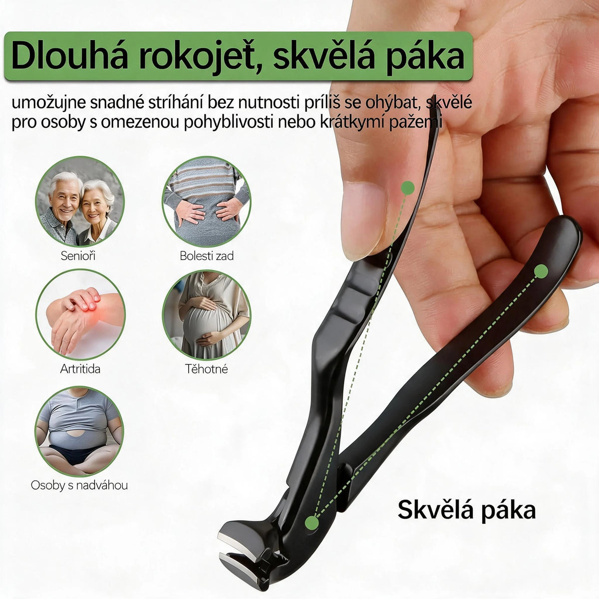 Ergonomické kleštičky na nehty pro seniory – Snadné a přesné stříhání bez námahy