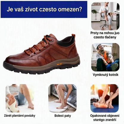 ⏰ Sleva 60 % pouze dnes – nenechte si ujít tuto nabídku! 🐂 Voděodolné a protiskluzové 🦶 pánské ortopedické boty z hovězí kůže, které zmírňují bolest nohou
